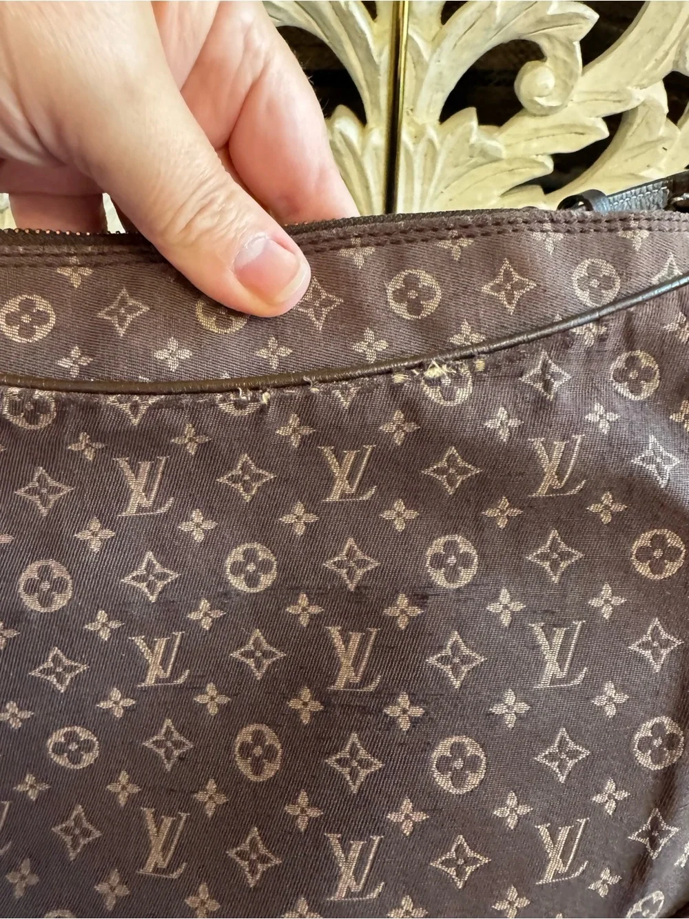Louis Vuitton Monogram Minilin Shoulder Hobo in Dark Brown with COA